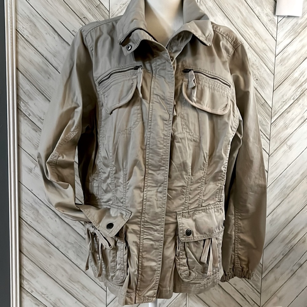 Eddie Bauer ladies zip front elastic waist utility jacket XLP